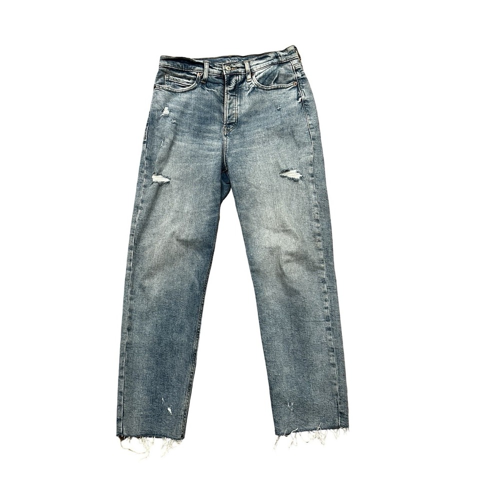 Old Navy Women's Size 10 Extra High Rise Sky Hi Straight Distressed Jeans